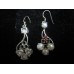 925 sterling silver earring, Hallmarked, Garnet Semi Precious Gemstone, & Pearls